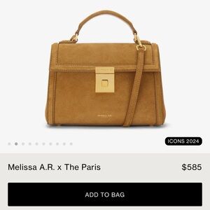 DeMellier London Melissa x Paris Top Handle/Crossbody Purse Bag